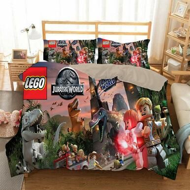Lego Jurassic World #10 Duvet Cover Quilt Cover Pillowcase Bedding Set Bed Linen Home Bedroom Decor , Comforter Set