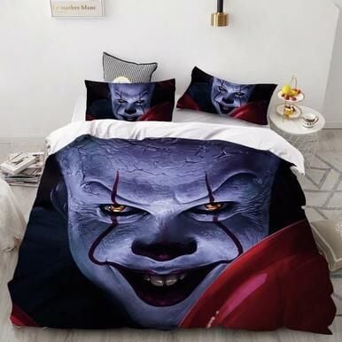 Stephen King It Chapter Two 2 Pennywise Scary Clown #10 Duvet Cover Quilt Cover Pillowcase Bedding Set Bed Linen , Comforter Set