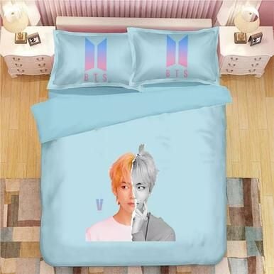 Kpop Bts Bangtan Boys V #31 Duvet Cover Quilt Cover Pillowcase Bedding Set Bed Linen Home Bedroom Decor , Comforter Set