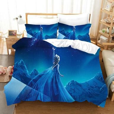 Frozen Anna Elsa Princess #30 Duvet Cover Quilt Cover Pillowcase Bedding Set Bed Linen Home Bedroom Decor , Comforter Set