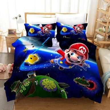 Super Smash Bros. Ultimate Mario #31 Duvet Cover Quilt Cover Pillowcase Bedding Set Bed Linen Home Bedroom Decor , Comforter Set