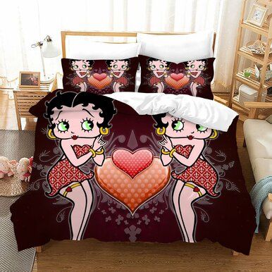 Betty Boop #13 Duvet Case Pillowcase 3Pcs Bedding Set Fabric 90G , Comforter Set