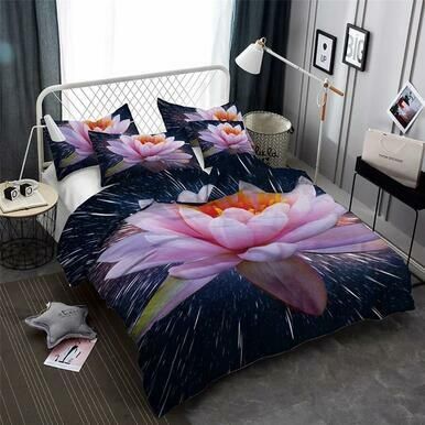 Lotus Flower 3D Customize Bedding Set Duvet Cover SetBedroom Set Bedlinen , Comforter Set