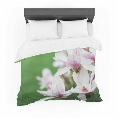 Angie Turner &amp;quot;Magnolias&amp;quot; Pink Green Featherweight3D Customize Bedding Set/ Duvet Cover Set/  Bedroom Set/ Bedlinen , Comforter Set