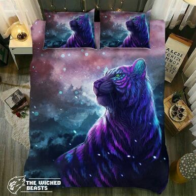 Default  Purple Night Tiger3D Customize Bedding Set/ Duvet Cover Set/  Bedroom Set/ Bedlinen , Comforter Set