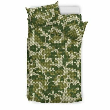 Camouflage Knitting Green Camo 3D Customize Bedding Set Duvet Cover SetBedroom Set Bedlinen , Comforter Set