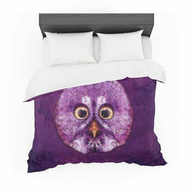Ancello &amp;quot;Hoot!&amp;quot; Owl Purple Featherweight3D Customize Bedding Set/ Duvet Cover Set/  Bedroom Set/ Bedlinen , Comforter Set