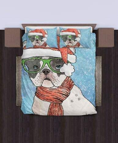 Santa Bulldog (Christmas 2018)3D Customize Bedding Set/ Duvet Cover Set/  Bedroom Set/ Bedlinen , Comforter Set