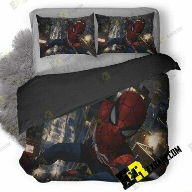 Marvel Spiderman Ps4 7U 3D Customized Bedding Sets Duvet Cover Set Bedset Bedroom Set Bedlinen , Comforter Set