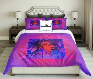 Tropicalunset On Palm Beach Design  | kings3D Customize Bedding Set/ Duvet Cover Set/  Bedroom Set/ Bedlinen , Comforter Set