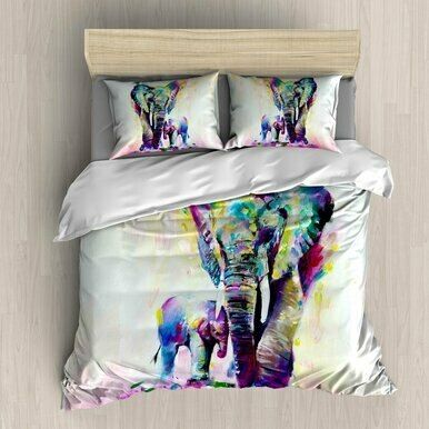 Mother and Baby Elephant  3D Customized Bedding Sets Duvet Cover Bedlinen Bed set , Comforter Set