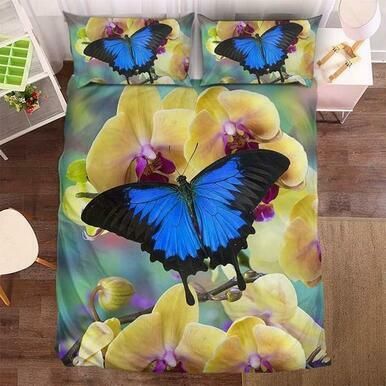 Blue Butterfly And The Orchid #0926-3 Bedding Set Cover EXR5100 , Comforter Set