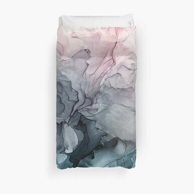 Blush And Payne&amp;#039;S Grey Flowing Abstract Painting 3D Personalized Customized Duvet Cover Bedding Sets Bedset Bedroom Set , Comforter Set