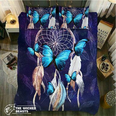 Default  Dreamcatcher Blue Butterflys3D Customize Bedding Set/ Duvet Cover Set/  Bedroom Set/ Bedlinen , Comforter Set