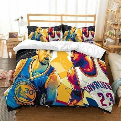 3D Customize Stephen Curry Vs Lebron James Bedding Set Duvet Cover Set Bedroom Set Bedlinen EXR3604 , Comforter Set