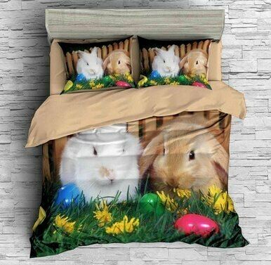 3D Customize Easter Bunny Bedding Set Duvet Cover Set Bedroom Set Bedlinen EXR1510 , Comforter Set