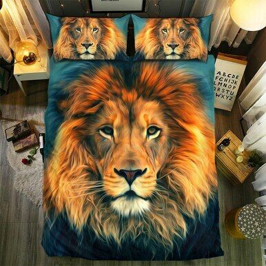 Lion Collection #0905143D Customize Bedding Set/ Duvet Cover Set/  Bedroom Set/ Bedlinen , Comforter Set