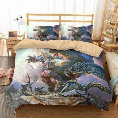 3D Customize Monster Hunter World Bedding Set Duvet Cover Set Bedroom Set Bedlinen 5 , Comforter Set
