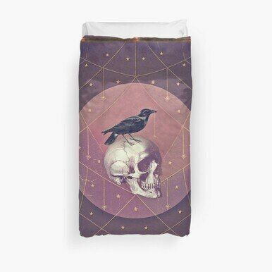 Crow And Skull Collage 3D Personalized Customized Duvet Cover Bedding Sets Bedset Bedroom Set , Comforter Set