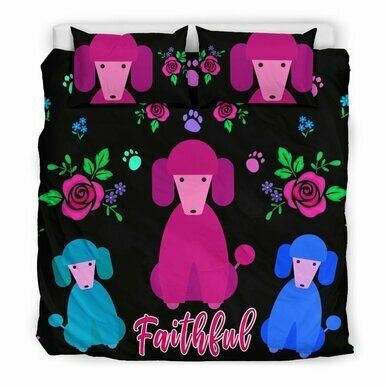 Faithful PoodlesCute Dog Poodle Dogs3D Customize Bedding Set Duvet Cover SetBedroom Set Bedlinen , Comforter Set