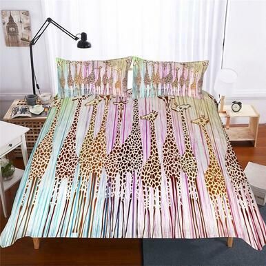 Giraffe Drawing 3D Customize Bedding Set/ Duvet Cover Set/  Bedroom Set/ Bedlinen , Comforter Set