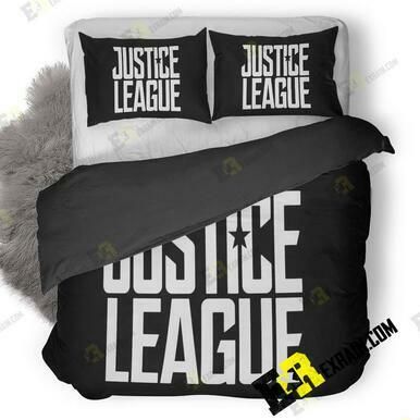 Justice League 4K Logo B1 3D Customize Bedding Sets Duvet Cover Bedroom set Bedset Bedlinen , Comforter Set
