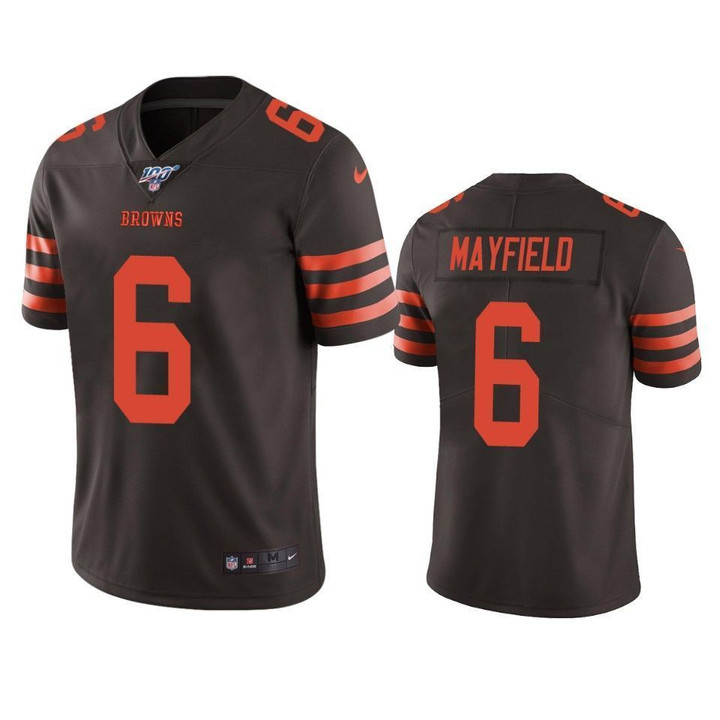 Cleveland Browns Baker Mayfield Brown 100th Season Color Rush Limited Jersey