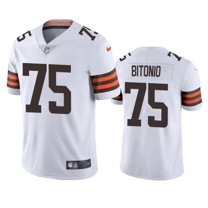Cleveland Browns Joel Bitonio White 2020 Vapor Limited- Men's Jersey
