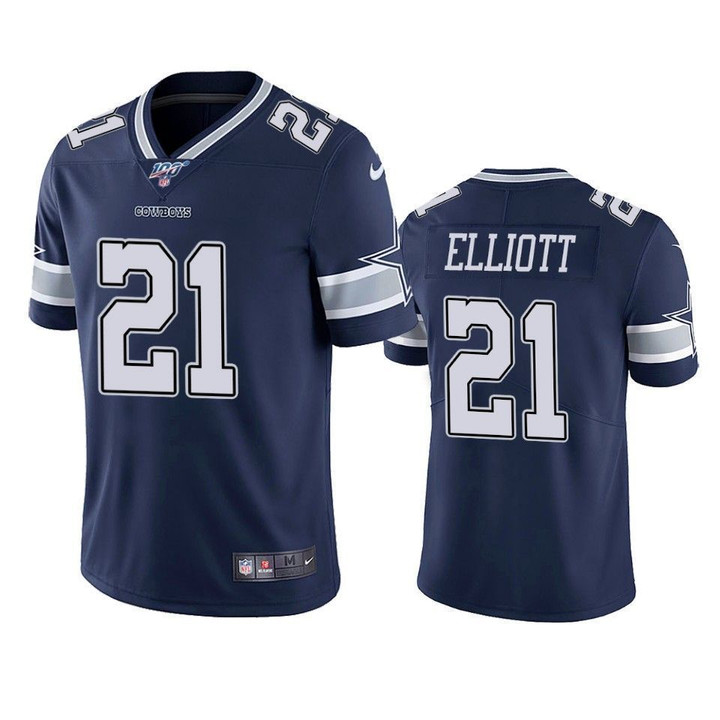 Dallas Cowboys Ezekiel Elliott Navy 100th Season Vapor Limited Jersey
