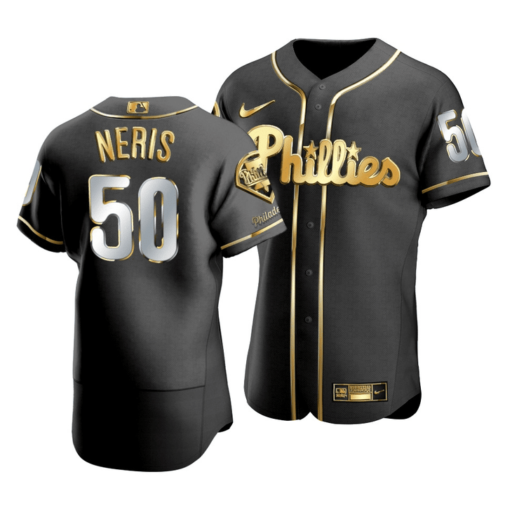 Men's Philadelphia Phillies Hector Neris #50 Golden Edition Black  Jersey , MLB Jersey