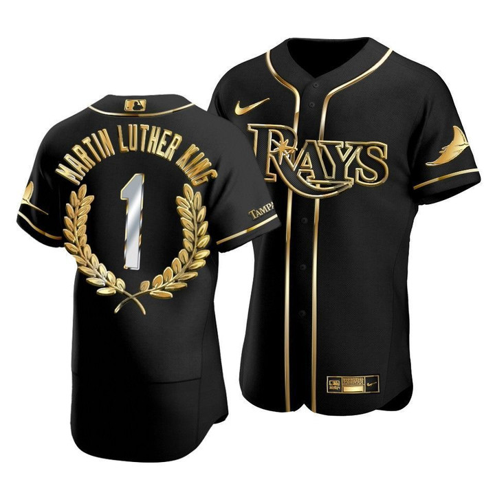 Men's Tampa Bay Rays Martin Luther King Black Special Golden Edition Jersey , MLB Jersey