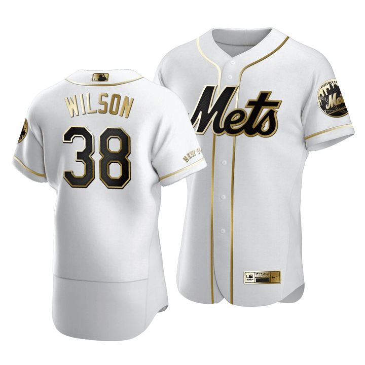 Mets Justin Wilson #38 Golden Edition White  Jersey , MLB Jersey