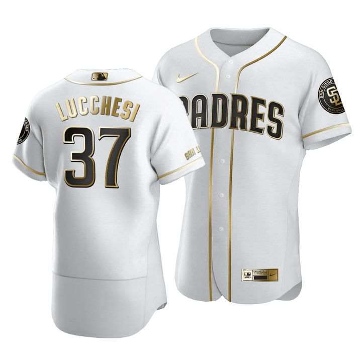 Padres Joey Lucchesi Golden Edition White  Jersey , MLB Jersey