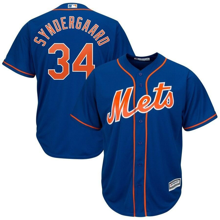 Noah Syndergaard New York Mets Majestic Official Cool Base Player Jersey - Royal , MLB Jersey
