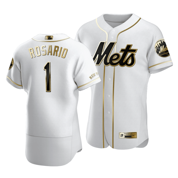 Mets Amed Rosario #1 Golden Edition White  Jersey , MLB Jersey