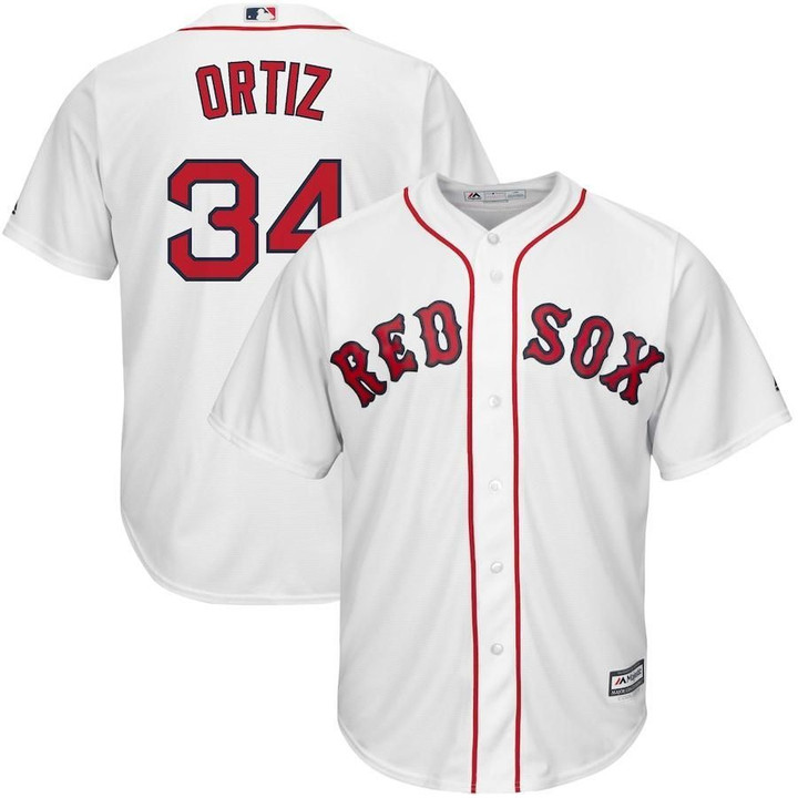 David Ortiz Boston Red Sox Majestic Home Official Cool Base Player Jersey - White , MLB Jersey