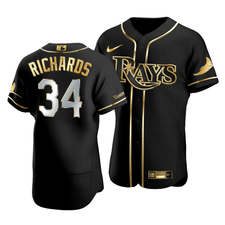 Men's Tampa Bay Rays Trevor Richards #34 Gold Edition Black  Jersey , MLB Jersey