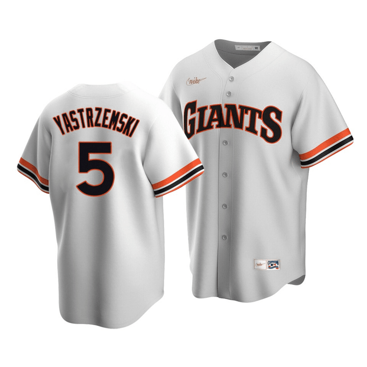 Men's San Francisco Giants Mike Yastrzemski #5 Cooperstown Collection White Home Jersey , MLB Jersey