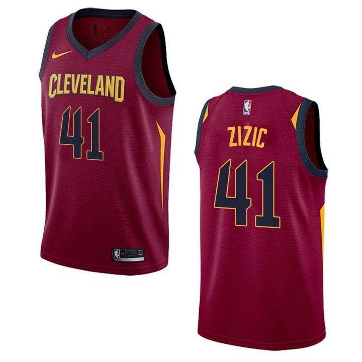 Men's Cleveland Cavaliers #41 Ante Zizic Icon Swingman Jersey - Maroon , Basketball Jersey