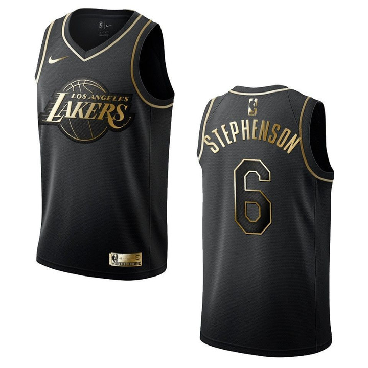 Men's Los Angeles Lakers #6 Lance Stephenson Golden Edition Jersey - Black , Basketball Jersey