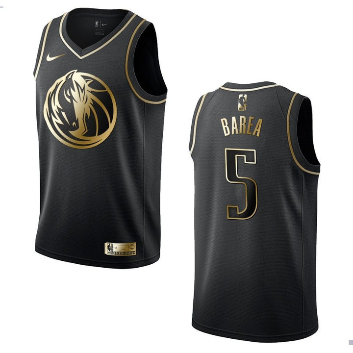Men's Dallas Mavericks #5 J.J. Barea Golden Edition Jersey - Black , Basketball Jersey
