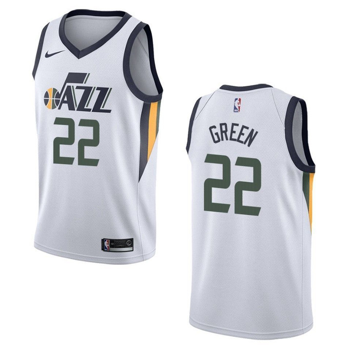 Men's Utah Jazz #22 Jeff Green Association Swingman Jersey - White , Basketball Jersey