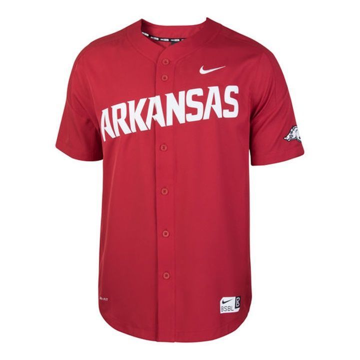 Male Arkansas Razorbacks Cardinal NCAA Baseball Jersey , Baseball Uniform