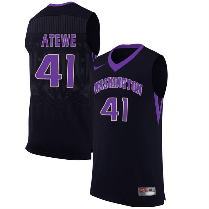 Washington Huskies Black Matthew Atewe NCAA Basketball Jersey