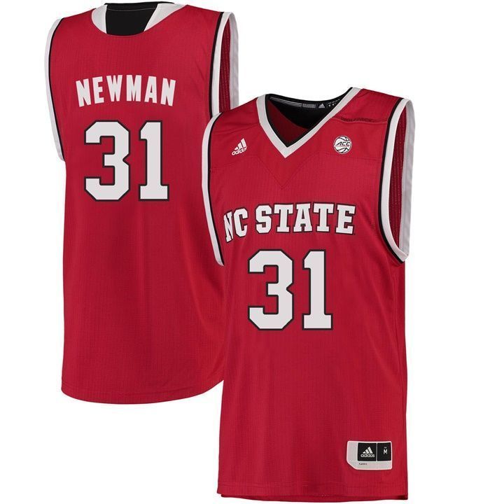 Male North Carolina State Wolfpack Red Spencer Newman NCAA College Basketball Jersey