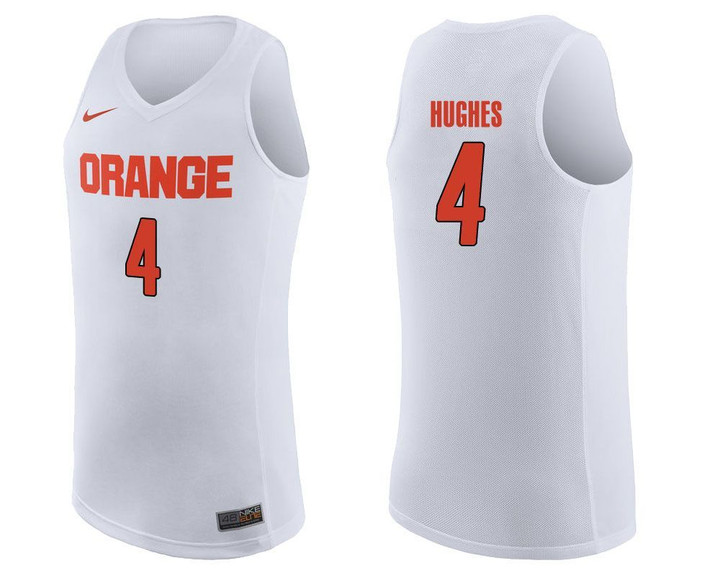 Syracuse Orange White Elijah Hughes College Basketball Jersey