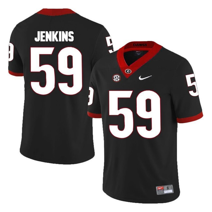 #59 Black Georgia Bulldogs Jordan Jenkins Jersey