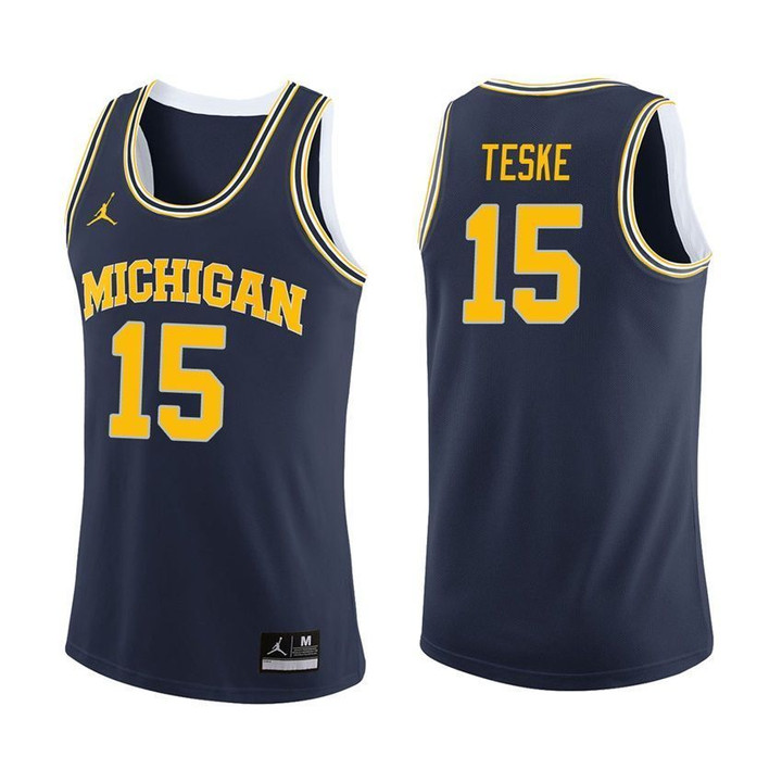 Michigan Wolverines Navy Jon Teske Basketball Jersey