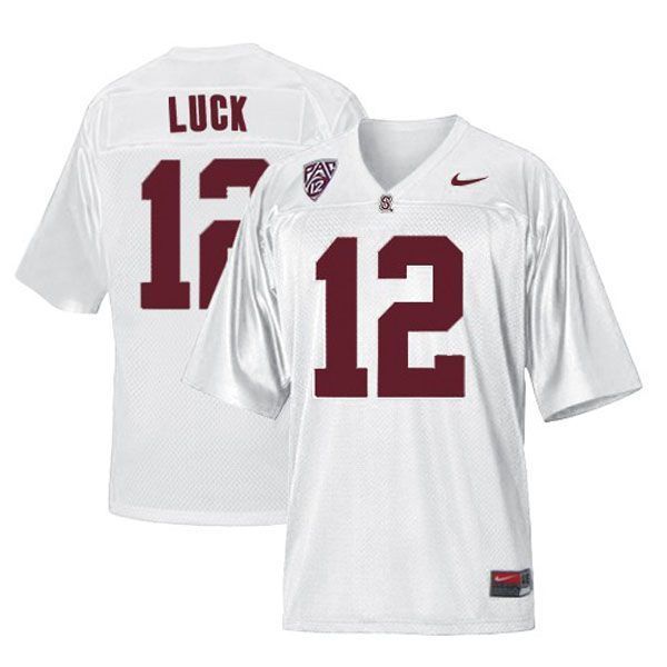 Stanford Cardinal #12 Andrew Luck White Football Jersey