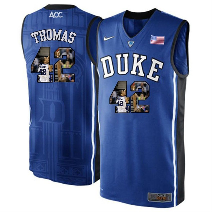 Duke Blue Devils Royal Blue Lance Thomas NCAA College Basketball Player Portrait Fashion Jersey